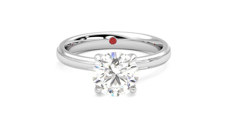 Taylor & Hart Nouveau Round Engagement Ring 360 degree image 1