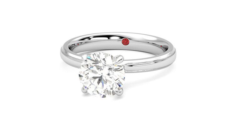 Taylor & Hart Nouveau Round Engagement Ring 360 degree image 27