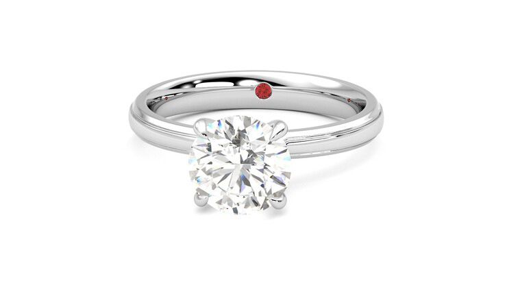 Taylor & Hart Nouveau Round Engagement Ring 360 degree image 28
