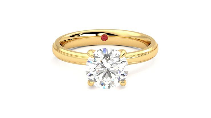 Taylor & Hart Nouveau Round Engagement Ring 360 degree image 1