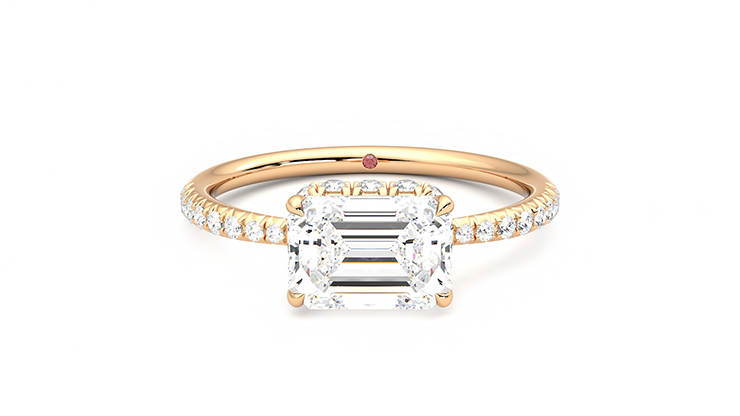 Taylor & Hart Nutmeg Emerald Engagement Ring 360 degree image 0