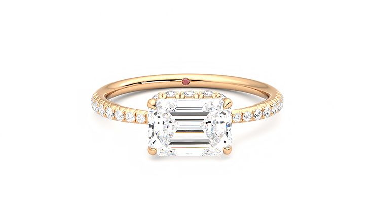 Taylor & Hart Nutmeg Emerald Engagement Ring 360 degree image 1