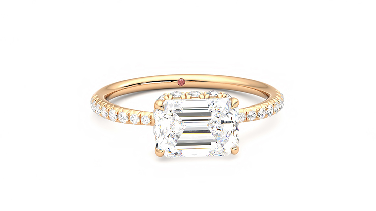 Taylor & Hart Nutmeg Emerald Engagement Ring 360 degree image 2