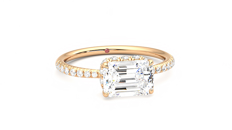 Taylor & Hart Nutmeg Emerald Engagement Ring 360 degree image 3