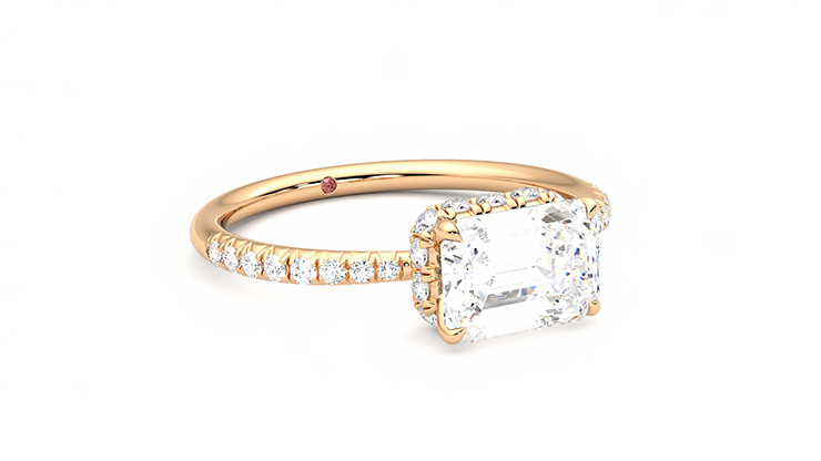 Taylor & Hart Nutmeg Emerald Engagement Ring 360 degree image 5