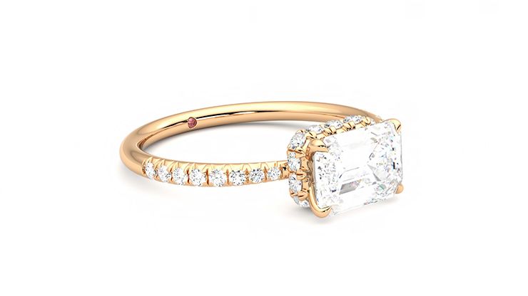 Taylor & Hart Nutmeg Emerald Engagement Ring 360 degree image 6