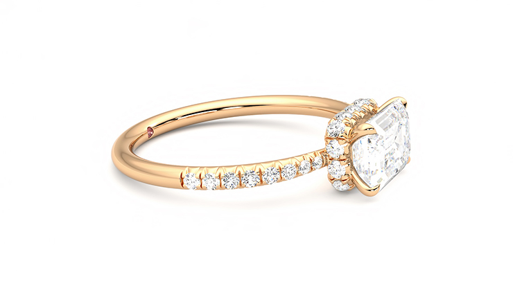 Taylor & Hart Nutmeg Emerald Engagement Ring 360 degree image 8