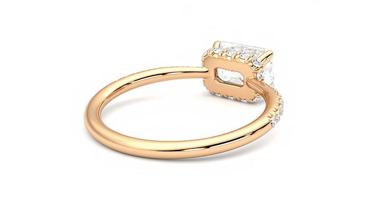 Taylor & Hart Nutmeg Emerald Engagement Ring 360 degree image 13