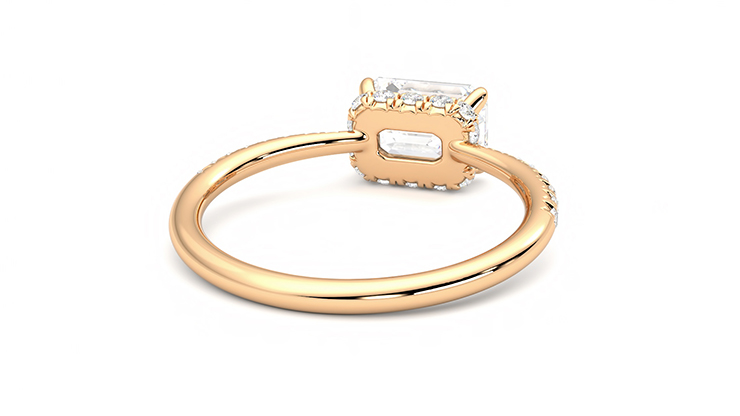 Taylor & Hart Nutmeg Emerald Engagement Ring 360 degree image 14