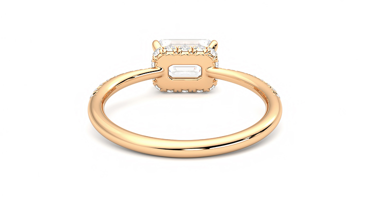 Taylor & Hart Nutmeg Emerald Engagement Ring 360 degree image 15