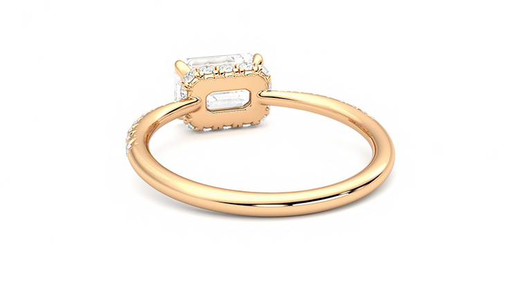 Taylor & Hart Nutmeg Emerald Engagement Ring 360 degree image 16