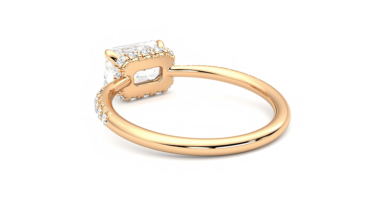 Taylor & Hart Nutmeg Emerald Engagement Ring 360 degree image 17