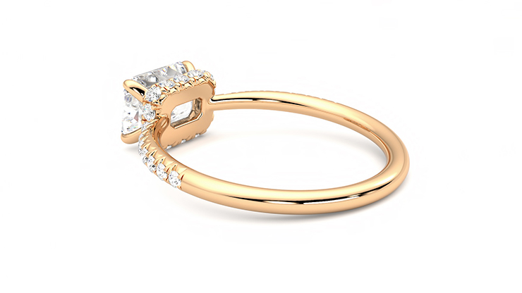 Taylor & Hart Nutmeg Emerald Engagement Ring 360 degree image 18