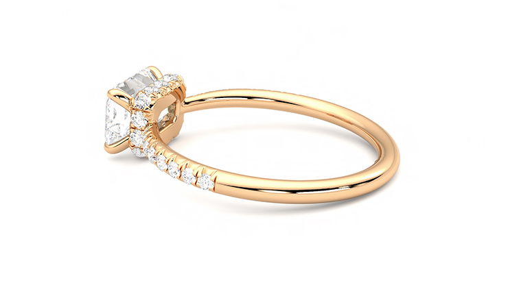 Taylor & Hart Nutmeg Emerald Engagement Ring 360 degree image 19