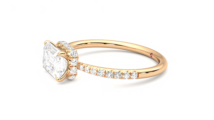 Taylor & Hart Nutmeg Emerald Engagement Ring 360 degree image 22