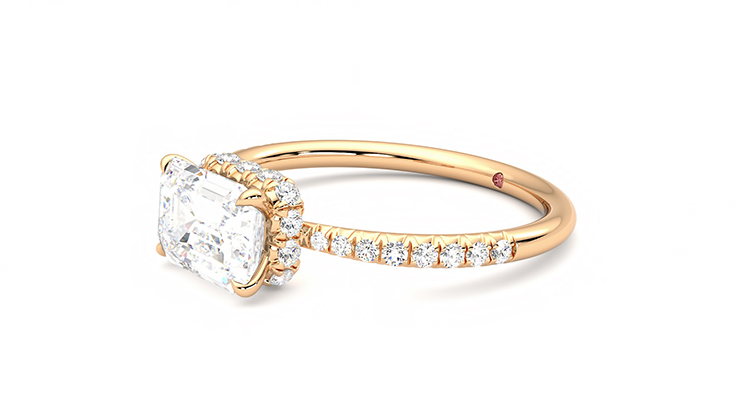 Taylor & Hart Nutmeg Emerald Engagement Ring 360 degree image 23