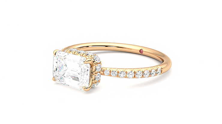 Taylor & Hart Nutmeg Emerald Engagement Ring 360 degree image 24