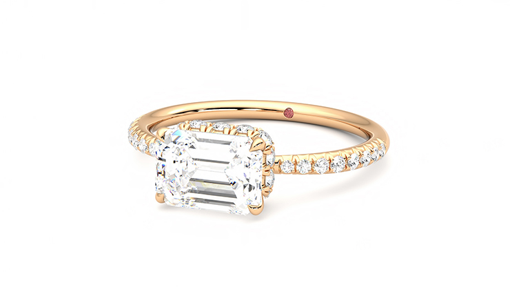 Taylor & Hart Nutmeg Emerald Engagement Ring 360 degree image 26