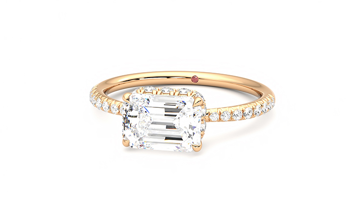 Taylor & Hart Nutmeg Emerald Engagement Ring 360 degree image 27