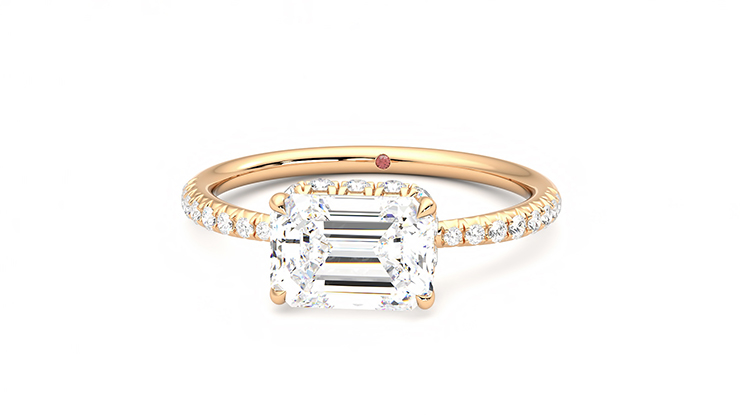 Taylor & Hart Nutmeg Emerald Engagement Ring 360 degree image 28