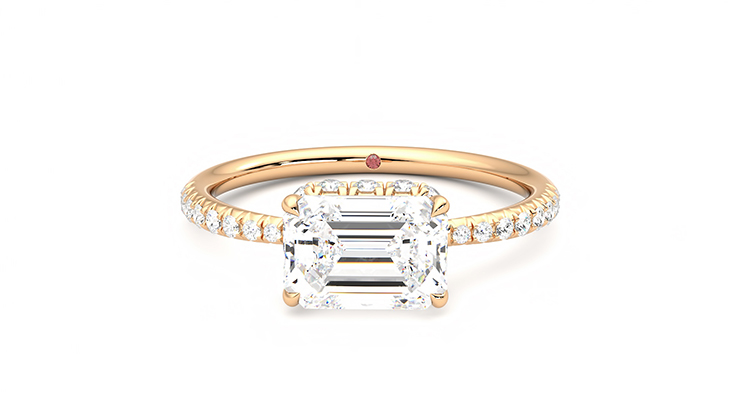 Taylor & Hart Nutmeg Emerald Engagement Ring 360 degree image 29