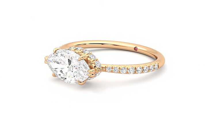 Taylor & Hart Nutmeg Marquise Engagement Ring 360 degree image 24
