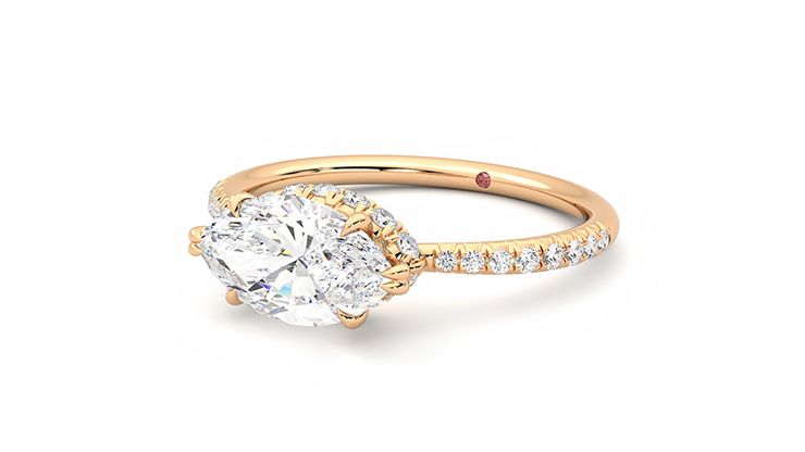 Taylor & Hart Nutmeg Marquise Engagement Ring 360 degree image 25