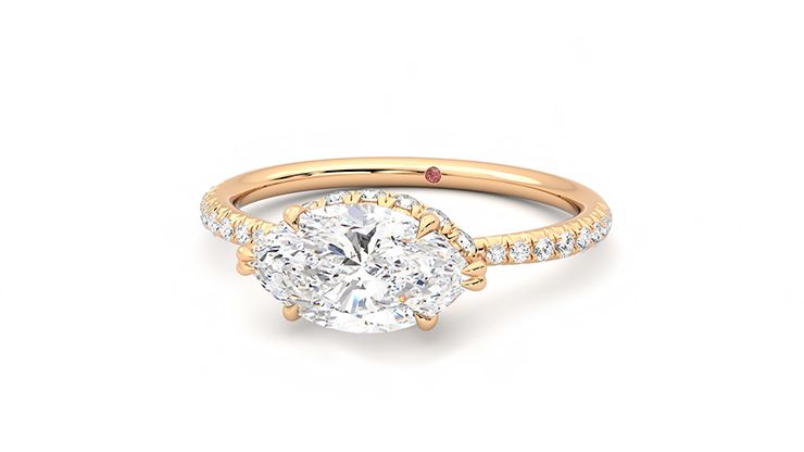 Taylor & Hart Nutmeg Marquise Engagement Ring 360 degree image 27