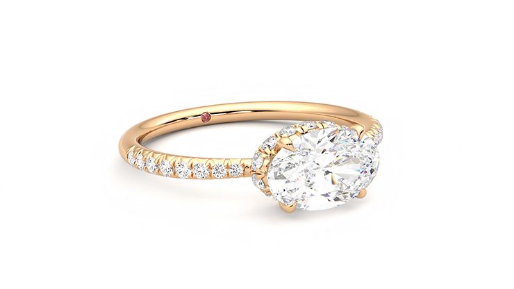 Taylor & Hart Nutmeg Oval Engagement Ring 360 degree image 5