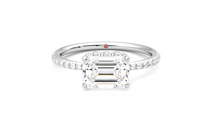 Taylor & Hart Nutmeg Emerald Engagement Ring 360 degree image 0