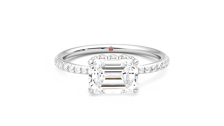 Taylor & Hart Nutmeg Emerald Engagement Ring 360 degree image 1