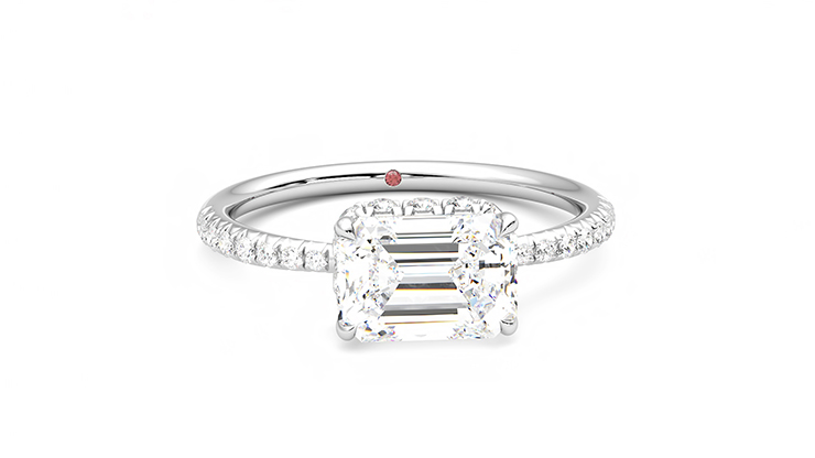 Taylor & Hart Nutmeg Emerald Engagement Ring 360 degree image 2