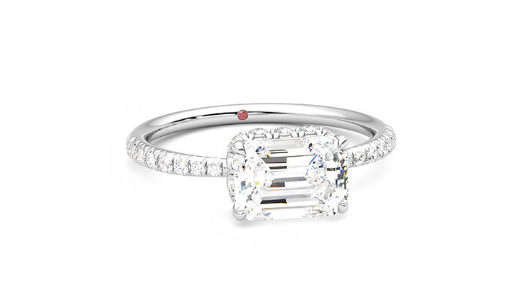 Taylor & Hart Nutmeg Emerald Engagement Ring 360 degree image 3