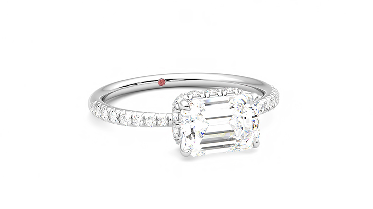 Taylor & Hart Nutmeg Emerald Engagement Ring 360 degree image 4