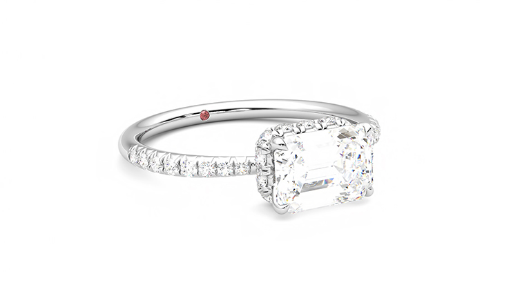 Taylor & Hart Nutmeg Emerald Engagement Ring 360 degree image 5
