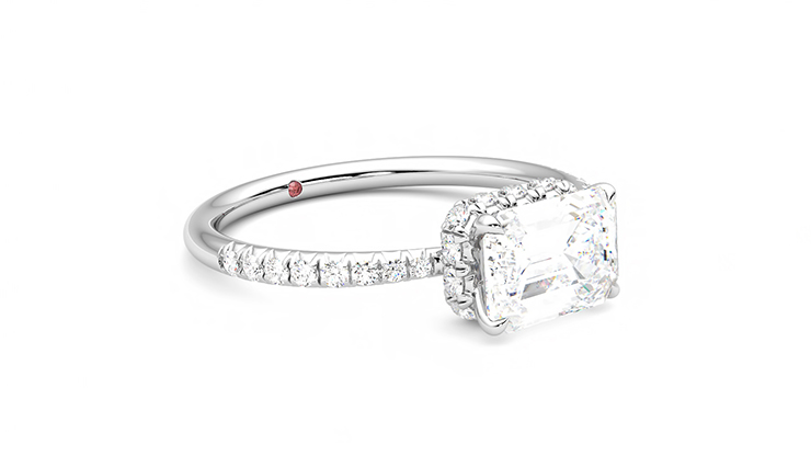Taylor & Hart Nutmeg Emerald Engagement Ring 360 degree image 6