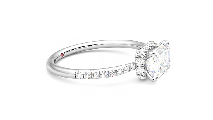 Taylor & Hart Nutmeg Emerald Engagement Ring 360 degree image 8