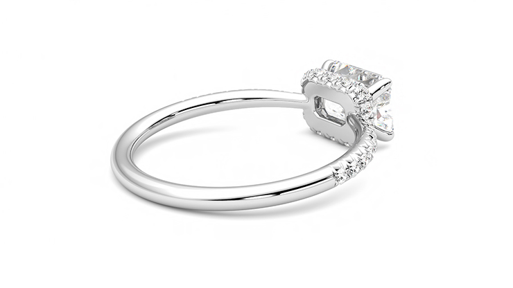 Taylor & Hart Nutmeg Emerald Engagement Ring 360 degree image 12