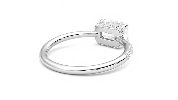 Taylor & Hart Nutmeg Emerald Engagement Ring 360 degree image 13