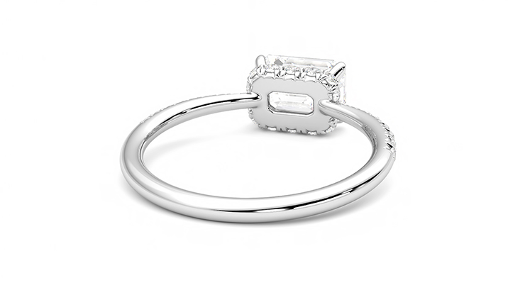 Taylor & Hart Nutmeg Emerald Engagement Ring 360 degree image 14