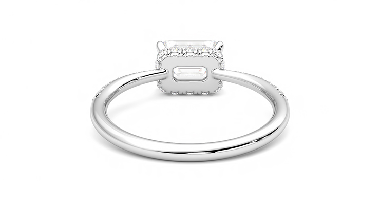 Taylor & Hart Nutmeg Emerald Engagement Ring 360 degree image 15