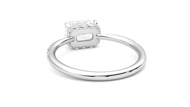 Taylor & Hart Nutmeg Emerald Engagement Ring 360 degree image 16
