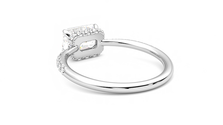 Taylor & Hart Nutmeg Emerald Engagement Ring 360 degree image 17