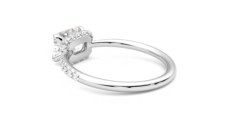 Taylor & Hart Nutmeg Emerald Engagement Ring 360 degree image 18