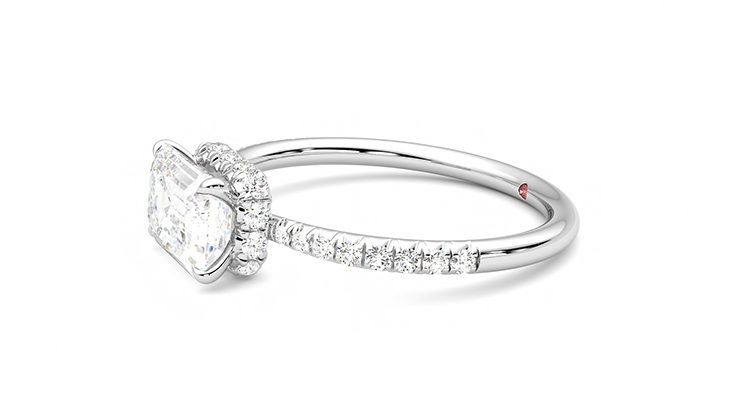 Taylor & Hart Nutmeg Emerald Engagement Ring 360 degree image 22