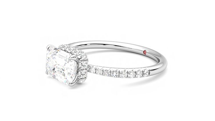 Taylor & Hart Nutmeg Emerald Engagement Ring 360 degree image 23