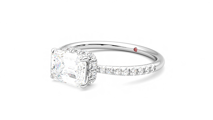 Taylor & Hart Nutmeg Emerald Engagement Ring 360 degree image 24