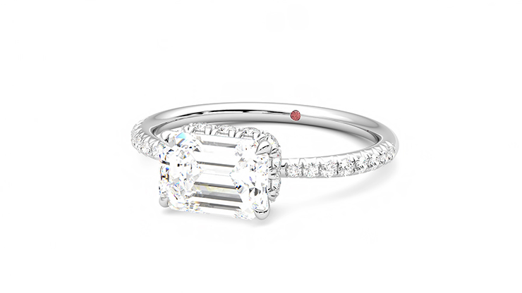 Taylor & Hart Nutmeg Emerald Engagement Ring 360 degree image 26