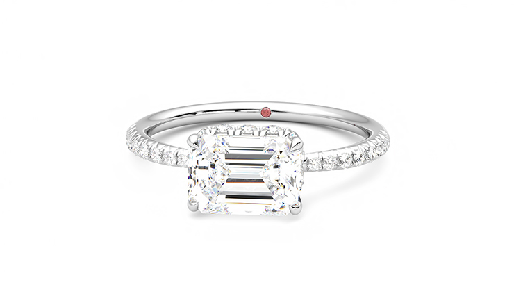 Taylor & Hart Nutmeg Emerald Engagement Ring 360 degree image 28
