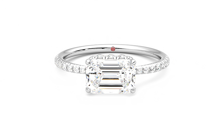Taylor & Hart Nutmeg Emerald Engagement Ring 360 degree image 29